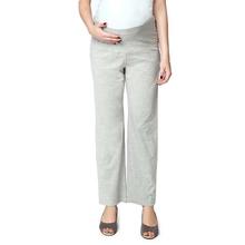 Nine Maternity Grey Super Comfy Foldover Jersey Pant For Women - 3068