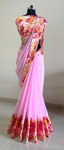 Net Georgette Saree Work  with satin border