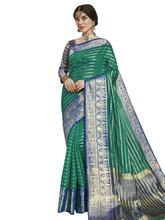 Stylee Lifestyle Green Banarasi Silk Jacquard Saree - 2301