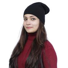 Solid Mix Cashmere Long Cap For Women