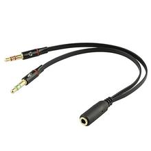 2Pack 3.5Mm Female To 2 Male Headset Y Splitter Gold Plated Headset With Mic Audio Headphone Jack Aux Audio Adapter Cable Cord