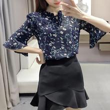 2019 New Summer Spring Blouse Women Tops Floral Print Shirts