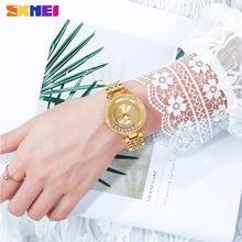 SKMEI 1740 Diamond Watches for Ladies Stainless Steel Band