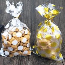 25 pcs/lot 13 X 21 cm white Golden dots bag cookies diy Gift Bags