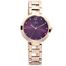 Titan Sparkle Purple Dial Analog Watch for Women - 2480WM02