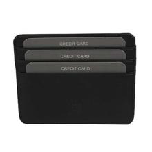 Solid PU Leather Triple Slot Card Holder