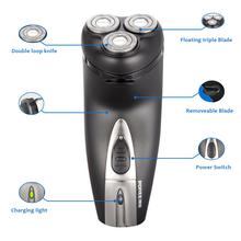 Poree PS192 Rechargable Electric Shaver Razor 3 Rotary Blades