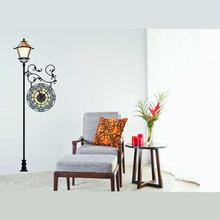 3D Creative Street Lamp Electron Clock Diy Wall Clocks Wall Sticker