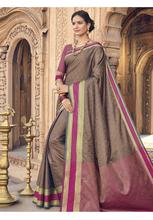 Stylee Lifestyle Brown Banarasi Silk Jacquard Saree 2051