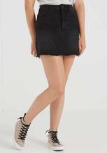 Black Soft Mini Denim Skirt For Women