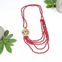Red Beaded 'Rani Haar' Designed Pote Necklace For Women