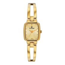 Titan Golden Stainless Steel Strap Analog Watch For Women-2131YM04