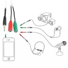 3.5mm Stereo Audio Jack Splitter Cable Adapter For Mobiles Laptop PC