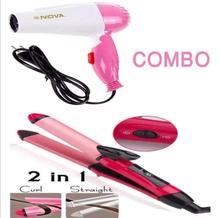 Nova Hair Care Combo (Hair Straightener & Curler + Dryer)