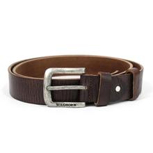 Wildhorn Nepal Brown Stripe Engraved Buckle Casual 100% Genuine Leather Belt For Men