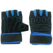 Blue/Black Half Gym Gloves For Men