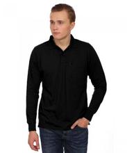 Black Full Sleeve Cotton Polo Neck T-Shirt For Men - (IFTM100C)