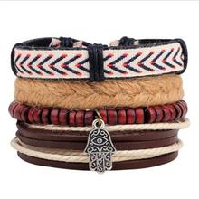 Vintage Punk Wave Multilayer Leather Bracelet Men Fashion