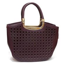 Purple Circle Printed Handbag For Women