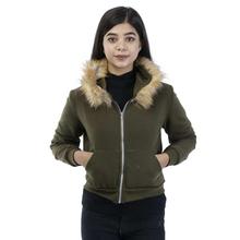 Mixed Cotton Solid Jacket For Women