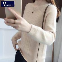 Vangull Half-Turtleneck Knitted Sweater Women Long Sleeve