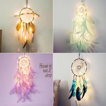 DIY light string dream catcher wind chime ornaments INS