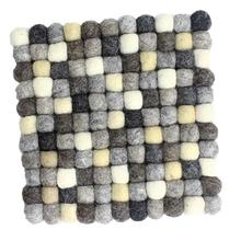 White/Grey Wool Tea Coaster