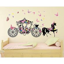 Wallstick 'Flower Girl with Horse' Wall Sticker (Vinyl, 49