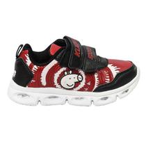 Black/Red Printed Sneakers For Boys - K1820