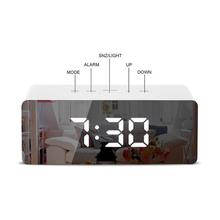 SALE- LED Mirror Alarm Clock Digital Snooze Table Clock Wake