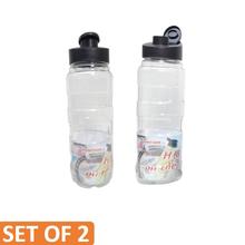 Bagmati Sports Transparent Plastic Water Bottle - 1000ml - Set of 02