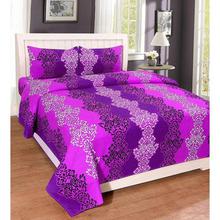 Homefab India Dreams 140 TC Polycotton Double Bedsheet with 2 Pillow Covers - Modern, Maroon