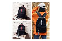 Multiple Colour Cool Letter Casual Shoulder Backpack-Black (41001756)