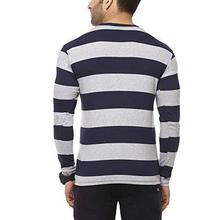 Cenizas Men's Full Sleeves Round Neck Striped Casual