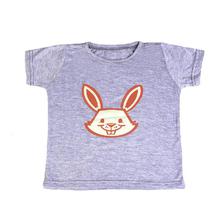 Grey Bunny Graphic Print Cotton Blend T Shirt