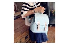 Korean Design PU Leather School Laptop Fashion Backpack-Blue (41001737)