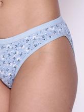 Clovia Low Waist Floral Print Bikini Panty in Light Blue - Cotton