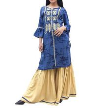 Blue Kurthi With Flair Pant