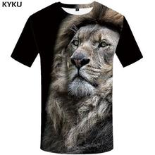 KYKU Lion T Shirt Men Animal Tshirt Sex Funny T Shirts