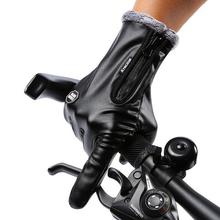 Men's Leather Gloves Black Touch Screen Gloves