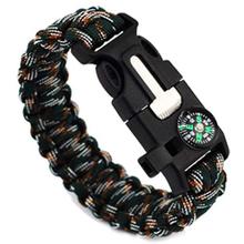 FashionieStore bracelet 5in1 Outdoor rope Paracord Survival gear escape Bracelet Flint/Whistle/Compass A