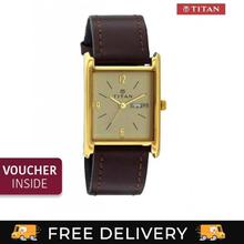 Titan Brown Leather Strap Analog Watch For Men - (1448YL05)