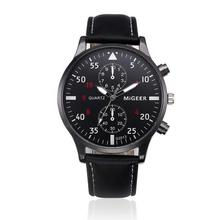 Retro Unique Quartz Men Watch Leather Chronograph Army Military Sport Watches Clock Men Business Relogio Masculino Reloj  #D