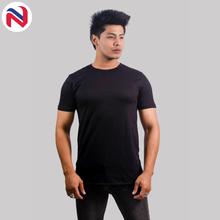 Nyptra Black Solid Muscle Fit Plain Cotton T-Shirt For Men