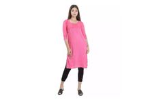 Solid Kurti Top For Women-Pink
