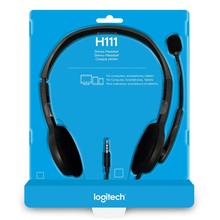 Logitech Stereo Headset H111 Wired Headphones with Noise-cancelling Microphone, 3.5mm Single- Audio Jack, Laptop, Mobile Phones