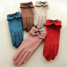 Fashion Elegant Female Wool Touch Screen Gloves Winter Women