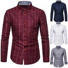 Long Sleeved Plaid Loose Men's Shirts