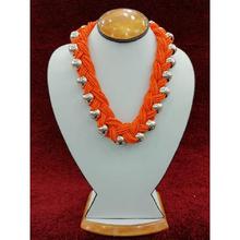 Orange Braided Necklace