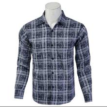 Dark Blue And White Check Shirt For Men